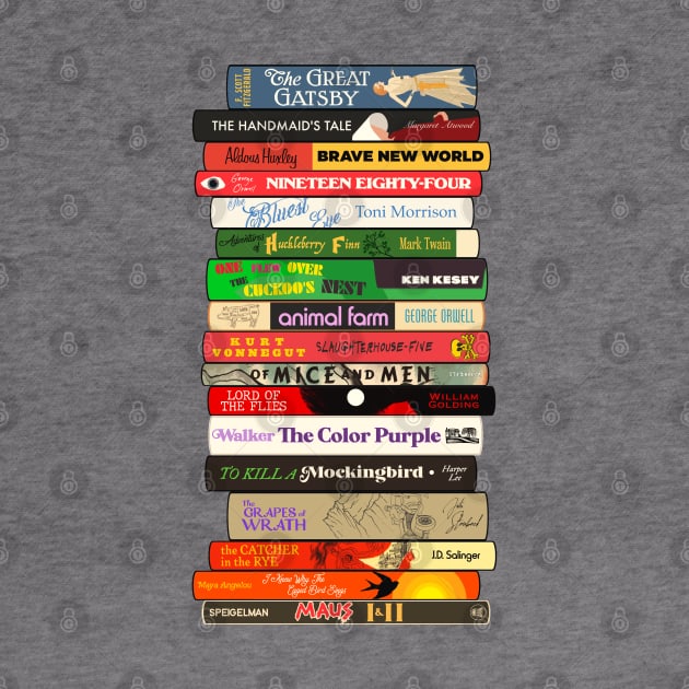 Classic Banned Books Stack by darklordpug